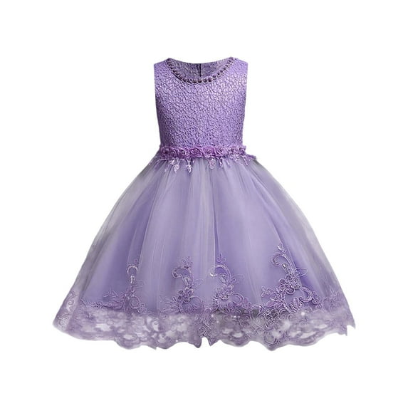 Rggeeun Toddler Girls Formal Party Dress With Vest And Skirt Elegant Childrens Gown For Trendy Casual O-Neck Sundress