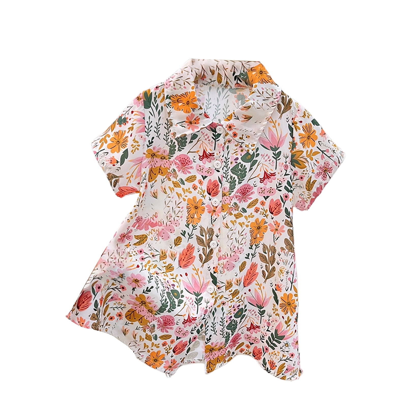 Rggeeun Toddler Girls Light Weight Floral Printed Blouse Cardigan And ...