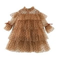 thumbnail image 1 of Rggeeun Toddler Girls Long Sleeve Ruffles Dress Dance Party Dresses Clothes Soft Casual O-Neck Sundress, 1 of 6
