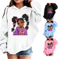 thumbnail image 1 of Rggeeun Toddler Girls Pullover Hoodie Cute Cartoon Character Print Long Sleeve Hooded Loose Fit Smooth for Fall and Winter Travel Party Elegant Tops,White,9-10 Years, 1 of 4