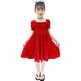 thumbnail image 1 of Rggeeun Toddler Kids Dress For Girls Summer New Styles Dress For Little Girls Fashionable Party Dresses Versatile Casual O-Neck Sundress, 1 of 9