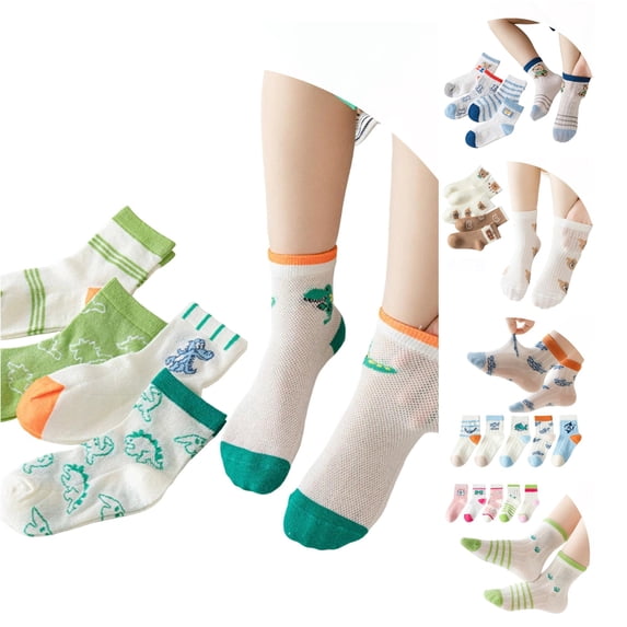 Rggeeun Toddler Socks Cute Socks Cartoon Animal Graphic Cotton Socks Boys Girls Soft Breathable Socks Fall Winter Daily Wear Stylish,Multicolor,6-8 Years