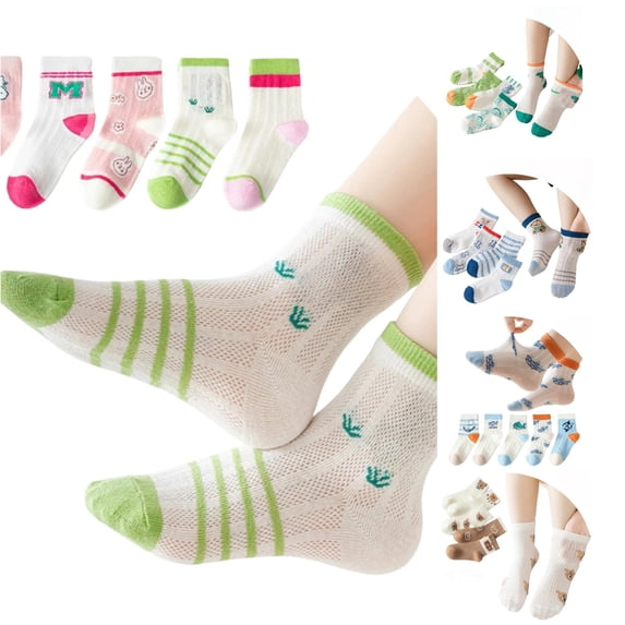Rggeeun Toddler Socks Cute Socks Cartoon Animal Graphic Cotton Socks Boys Girls Soft Breathable Socks Fall Winter Travel Party Lovely,Multicolor,9-12 Years
