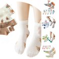 thumbnail image 1 of Rggeeun Toddler Socks Cute Socks Cartoon Animal Graphic Cotton Socks Boys Girls Soft Breathable Socks Fall Winter Vacation Lovely,Multicolor,3-5 Years, 1 of 4
