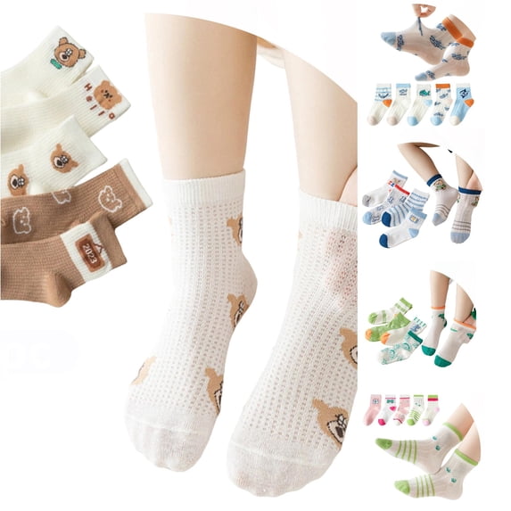 Rggeeun Toddler Socks Cute Socks Cartoon Animal Graphic Cotton Socks Boys Girls Soft Breathable Socks Fall Winter Vacation Lovely,Multicolor,3-5 Years