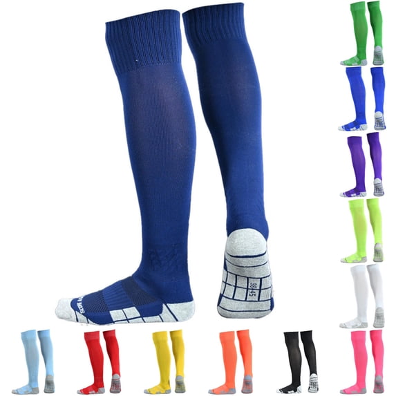Rggeeun Toddler Socks Graphic Thigh High Socks Boys Girls Soft Breathable Running Socks Fall Winter Outdoor Play Simple,Blue,10-14 Years