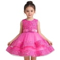 thumbnail image 1 of Rggeeun Toddler Sparkling Pearl Girls Party Dress For Summer Pageant Gown With Sequin Appliques Comfort Casual O-Neck Sundress, 1 of 5
