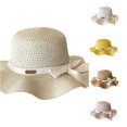 thumbnail image 1 of Rggeeun Toddler Sun Hat with Knit Bowknot Straw Hat Wide Brim Breathable Beach Hat Soft Lightweight Summer Cap Boy and Girl Outdoor Wear Fashion,Beige,5-10 Years, 1 of 4