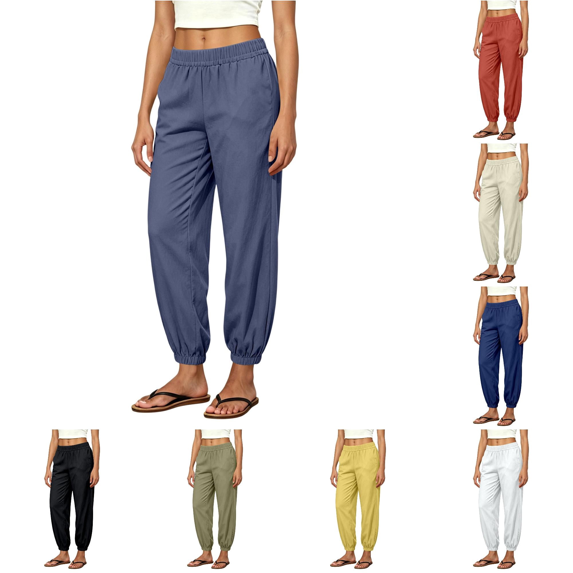 Rggeeun Wide Leg Pants for Women Lightweight Jogger Track Pants Relaxed ...