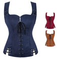 thumbnail image 1 of Rggeeun Women Clothes Renaissance Corset Medieval Costume Clothes Women Tank Tops Tie-Front Corset Tops for Women Daily Wear Versatile,Blue,Xs, 1 of 5