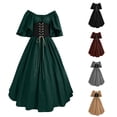 thumbnail image 1 of Rggeeun Women Renaissance Maxi Dress Corset Dress Butterfly Sleeve Off The Shoulder Gothic Clothes Vintage Dress Travel Party Elegant,Green,4Xl, 1 of 6