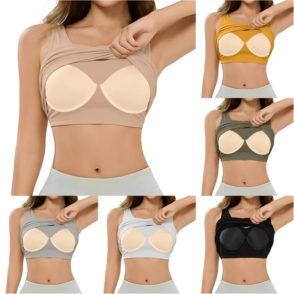 Rggeeun Women Tank Tops Cropped Vest Wide Strap Lace Trim With Built In Bra Breathable Soft Knit Solid Color For Summer Layering Daily Wear Versatile Sleeveless,Gold,L
