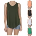 thumbnail image 1 of Rggeeun Women Tank Tops Plus Size Loose Flowy Vest Wide Strap Crew Neck Solid Color Relaxed Fit Soft Breathable For Summer Evening Party Casual Sleeveless,Green,M, 1 of 7