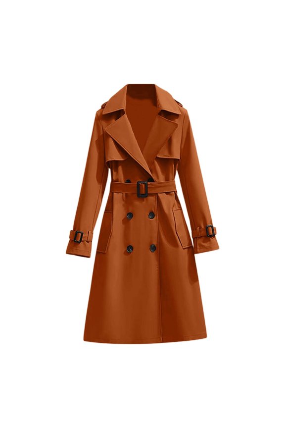 Womens Long Trench Coat Elegant Warm Outerwear For Winter Casual And Formal Outings Versatile Fashion Overcoat Women Fall Clothes