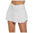 thumbnail image 1 of Rggeeun Womens Skirts Elastic Waist A-Line Soft Mini Skirts Everyday Use,White,M, 1 of 6