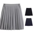 thumbnail image 1 of Rggeeun Womens Skirts Pleated A-Line Mini Skirt Elastic Waist Everyday Wear,Gray,5XL, 1 of 8