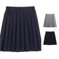 thumbnail image 1 of Rggeeun Womens Skirts Pleated A-Line Mini Skirt Elastic Waist Party,Blue,3XL, 1 of 7