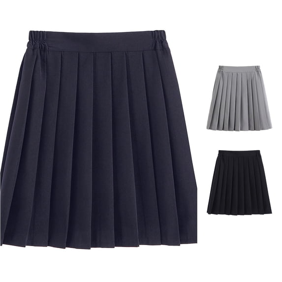 Rggeeun Womens Skirts Pleated A-Line Mini Skirt Elastic Waist Party,Blue,3XL
