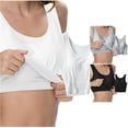 thumbnail image 1 of Rggeeun Womens Tank Tops Cropped Vest Built In Bra Wide Strap U Neck Solid Color Loose Fit Waist Draping For Summer Yoga Beach Wear Trendy Tops,White,Xl, 1 of 9