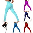 thumbnail image 1 of Rggeeun Yoga Pants Women Stretchy High Waisted Athletic Tight for Summer Solid Color with Fitness Cycling and Seamless Leggings Daily Wear Simple Trousers,Green,S, 1 of 9