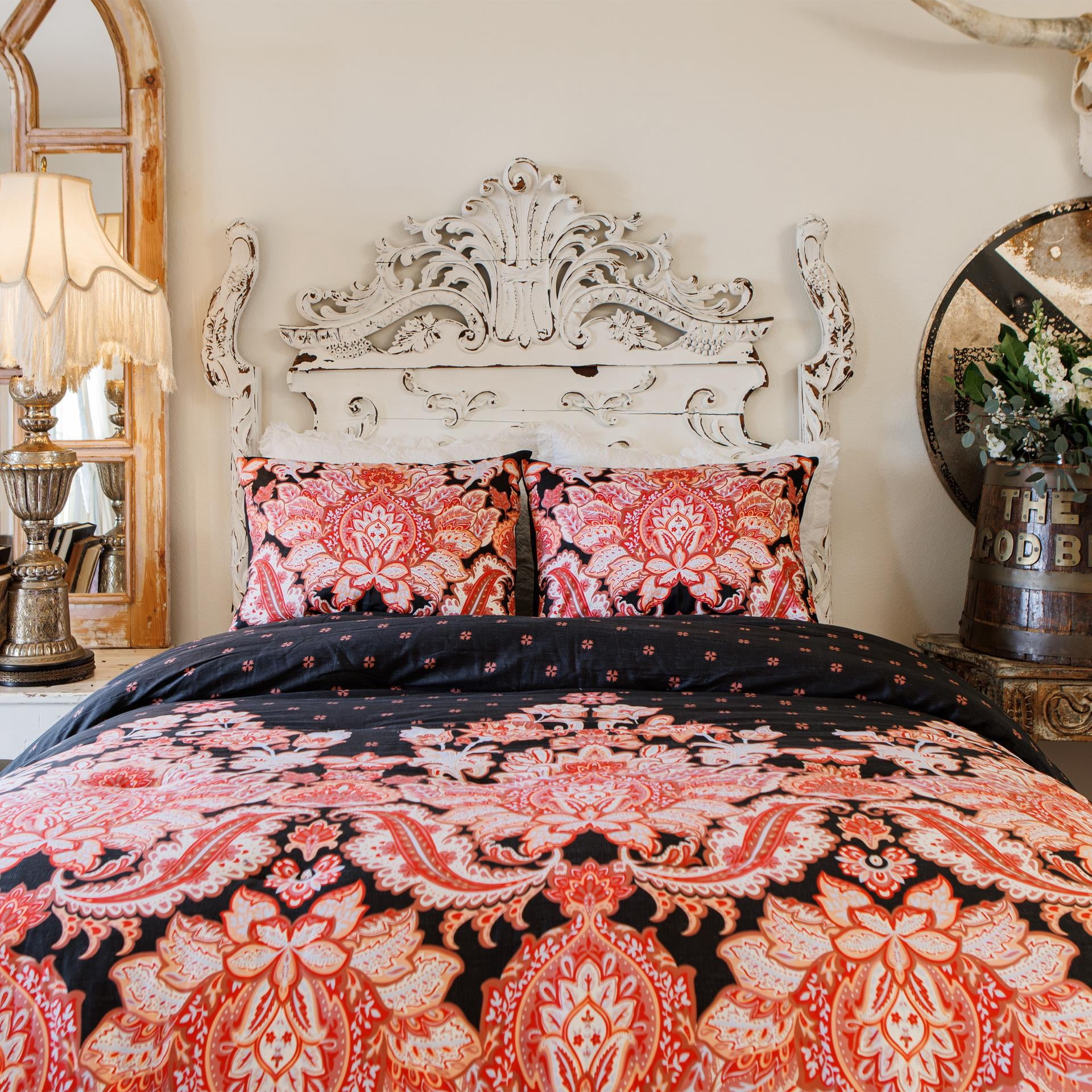 Rhapsody 3-Piece Medallion Reversible Sateen Comforter Set - Full/Queen, All Ages