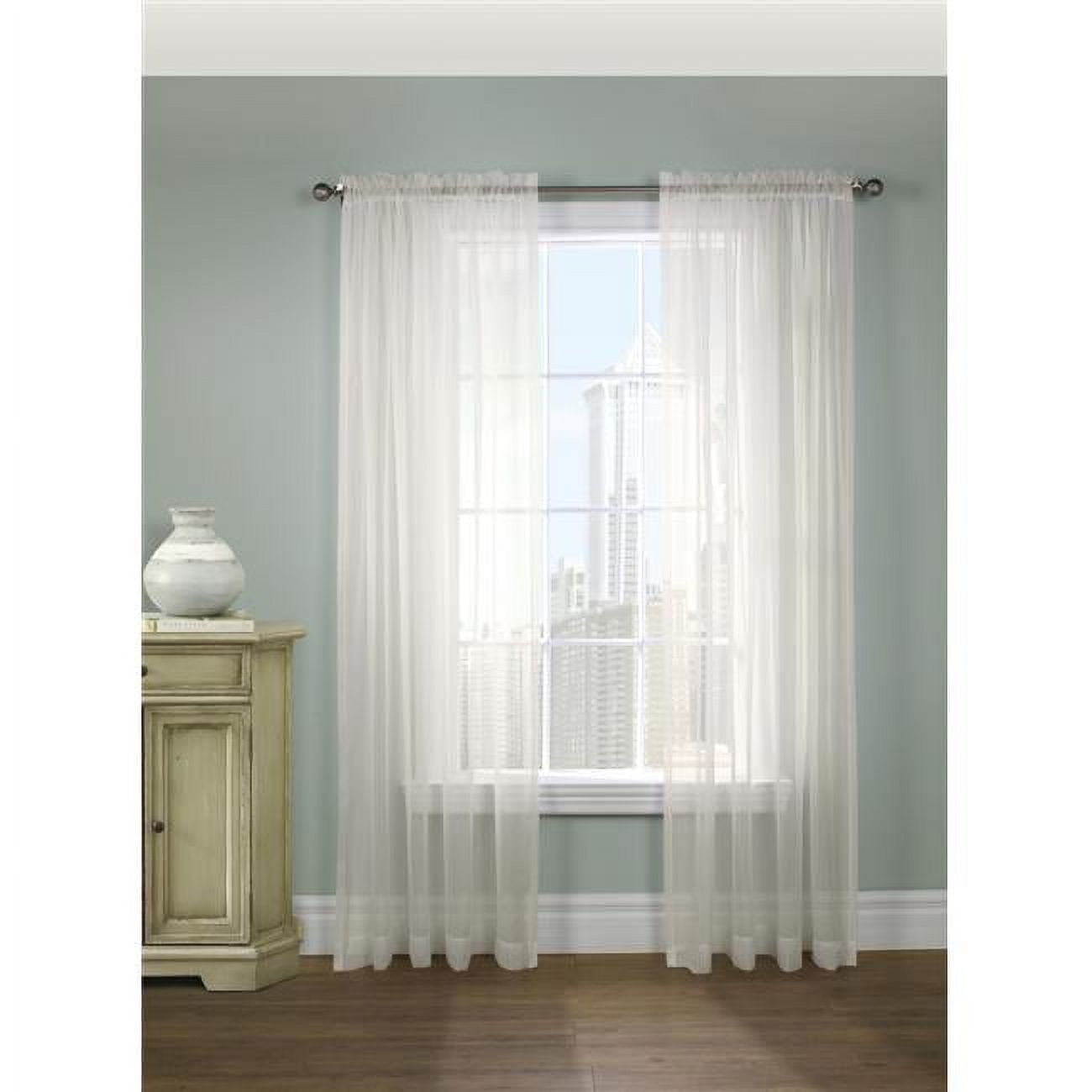 Shell Light-Filtering Sheer Rod Pocket Curtain Panel