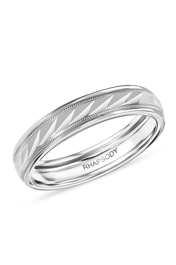 Rhapsody 950 Platinum Diamond-Cut Timeless Harmony Band Ring Size 7 5.15 Grams Christmas Gifts