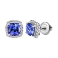 thumbnail image 1 of Rhapsody AAAA Tanzanite EF VS Diamond 2.80 ctw Stud Earrings 950 Platinum, 1 of 1