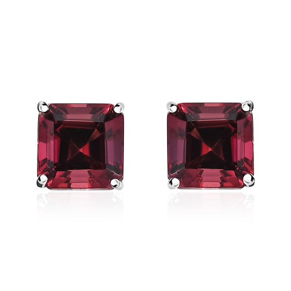 Rhapsody Asscher Cut AAAA Rubellite 2.40 ctw Solitaire Stud Earrings in 950 Platinum Gifts