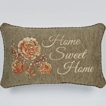 Rhapsody Home Sweet Home Embroidered Pillow Multi Warm Pillow Embroidered Rectangle