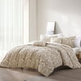 thumbnail image 1 of Rhapsody White 5 PC Queen Riverbrook Home Rhapsody 5 PC Medallion Clip Jacquard Tan - King - 5 Piece, 1 of 5