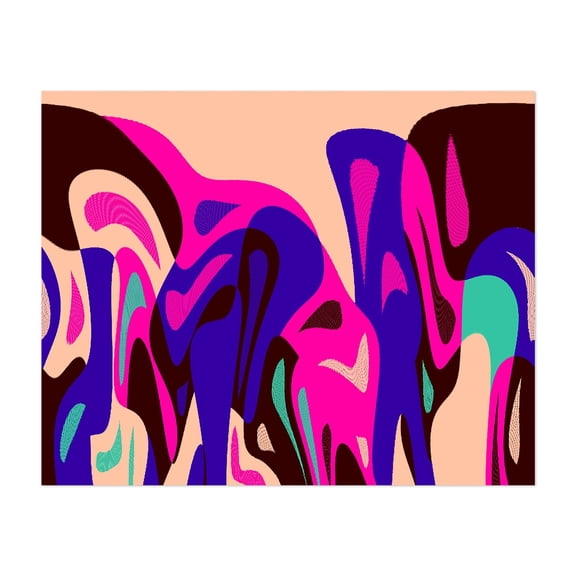 Rhea - Digital Art Abstract Modern Art Psychedelic Surrealism Geometric Pattern Unframed Wall Art Print 6 x 8 inches