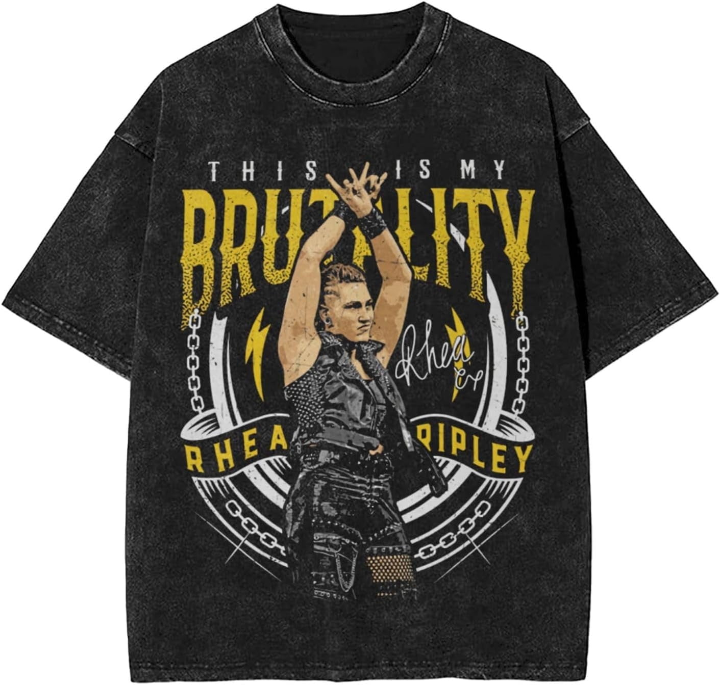 Rhea Ripley Airbrush Bandana Photo Adult Music T-Shirt Officially ...