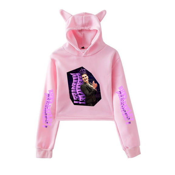Rhea Ripley Cat Ear Fashion Trendy Women's Short Hoodie Sportswear