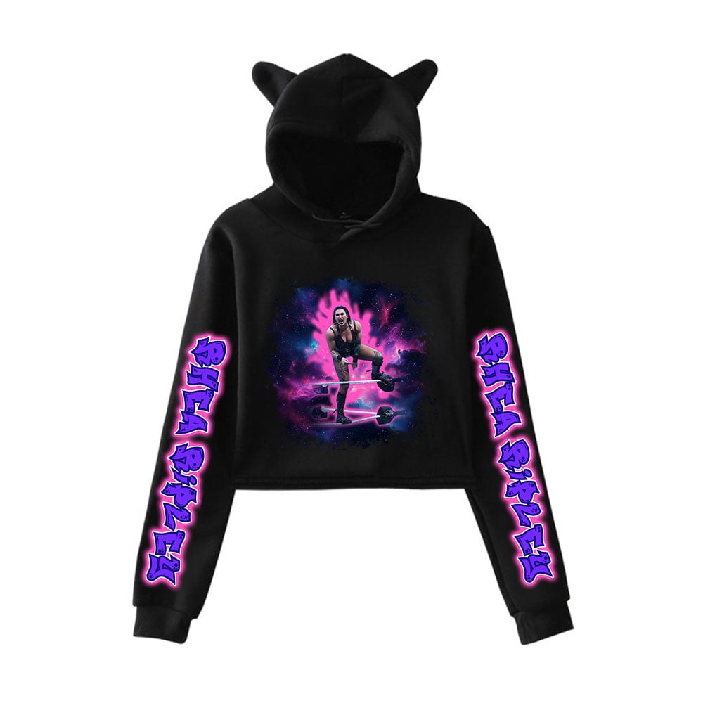 Rhea Ripley Cat ear hoodie fashion trend women's short hoodie sportswear