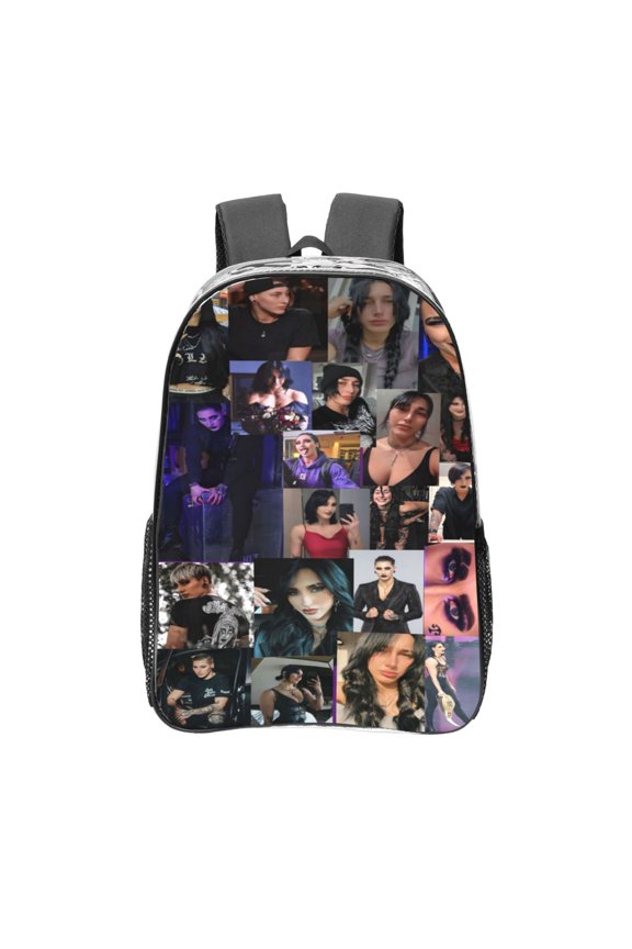 Rhea Ripley Clear Backpack 16 Inch Large Capacity PVC Transparent Laptop Bags for Adults, See Through Clear Bookbag for School Sports Work Travel College