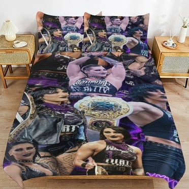 Rhea Ripley Duvet Cover Set 3 Pieces, Ultra Soft Comfortable Graphics Printed Comforter Quilt Cover with Zipper Closure, Bedding Sets Room Decor (1 Duvet Cover 86"x70" + 2 Pillowcases)