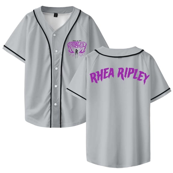 Rhea Ripley Merch Baseball Jersey Shirt V-Neck Women Men Short Sleeve Streetwear Clothes
