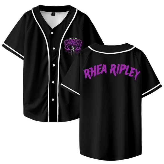 Rhea Ripley Merch Baseball Jersey Shirt V-Neck Women Men Short Sleeve Streetwear Clothes