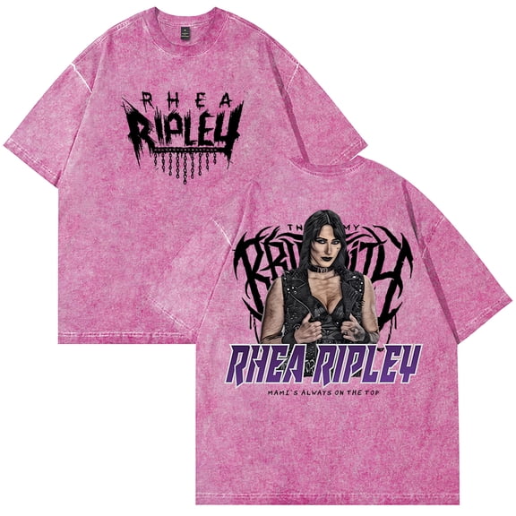Rhea Ripley Merch Cotton T-Shirt Wash Tee Women Men Short Sleeve Crewneck Tee