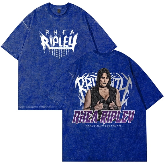 Rhea Ripley Merch Cotton T-Shirt Wash Tee Women Men Short Sleeve Crewneck Tee