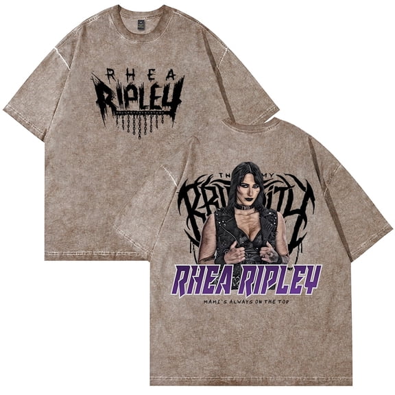 Rhea Ripley Merch Cotton T-shirt washable T-shirt unisex fashion short sleeved round neck T-shirt