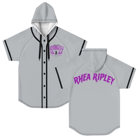 Rhea Ripley Merch Hooded Baseball Jersey Short Sleeve Shirt Women Men Crewneck Tee