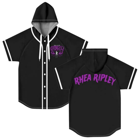 Rhea Ripley Merch Hooded Baseball Jersey Short Sleeve Shirt Women Men Crewneck Tee
