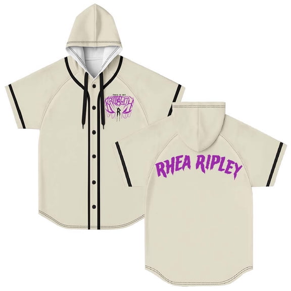 Rhea Ripley Merch Hooded Baseball Jersey Short Sleeve Shirt Women Men Crewneck Tee