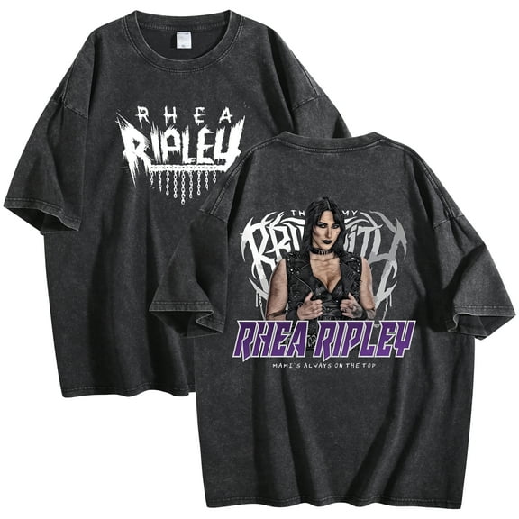 Rhea Ripley Merch T-Shirt Cotton Wash Tee Women Men Short Sleeve Crewneck Tee