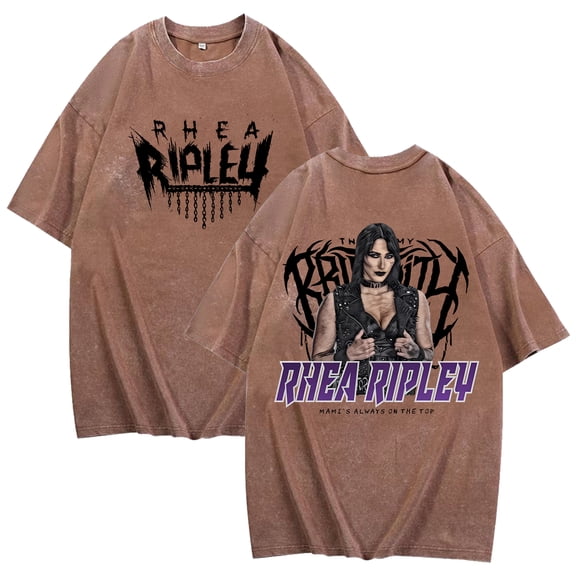 Rhea Ripley Merch T-Shirt Cotton Wash Tee Women Men Short Sleeve Crewneck Tee