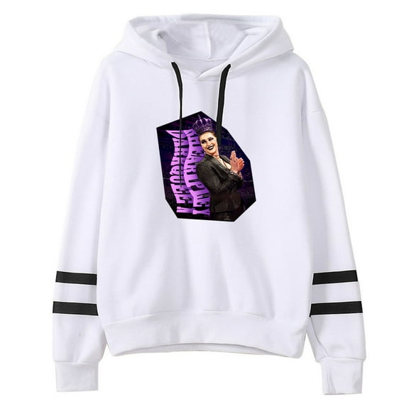 Rhea Ripley Parallel striped sleeveless men's and women's casual retro long sleeved hooded sweatshirt