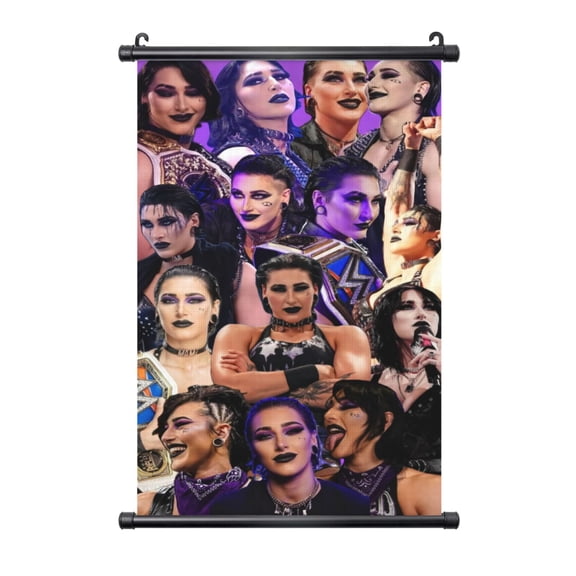 Rhea Ripley Poster Plastic Shaft Wall Hanging Banner Painting Canvas Artwork Wall Art Scroll Hanger Decor For Home Office 16"X24"