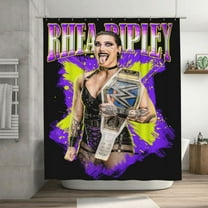 Rhea Ripley Shower Curtain Cartoon Art Bath Shower Curtains with 12 Hooks, Waterproof Washable Polyester Bathroom Home Decor Set 72x72 Inch, Iron